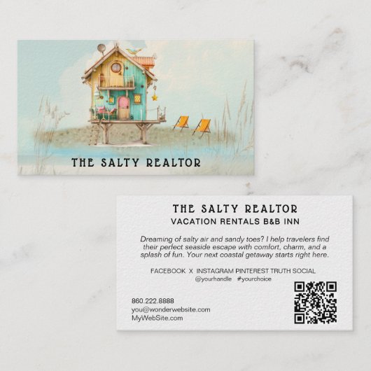 *~* AP13 5 REALATOR Beach Rentals B&B Inb Busine Visitenkarte (Vorne/Hinten)