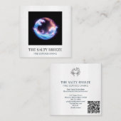 *~* AP13 Beach Wave Restaurant Country Club 98 Quadratische Visitenkarte (Vorne/Hinten)