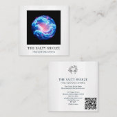 *~* AP13 Beach Wave Wellness-Center Massage Reiki  Quadratische Visitenkarte (Vorne/Hinten)