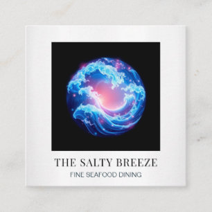 *~* AP13 Beach Wave Wellness-Center Massage Reiki  Quadratische Visitenkarte