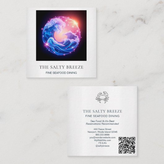 *~* AP13 Fischerei auf Wasserküste 96 Quadratische Visitenkarte (Vorne/Hinten)