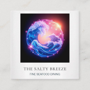 *~* AP13 Fischerei auf Wasserküste 96 Quadratische Visitenkarte