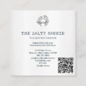 *~* AP13 Nautical Beach Dreamy Waves Sparkle 95 Quadratische Visitenkarte (Rückseite)