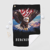 *~* AP16 - American Flag USA Bald EAGLE Golf Handt Golfhandtuch (Insitu)