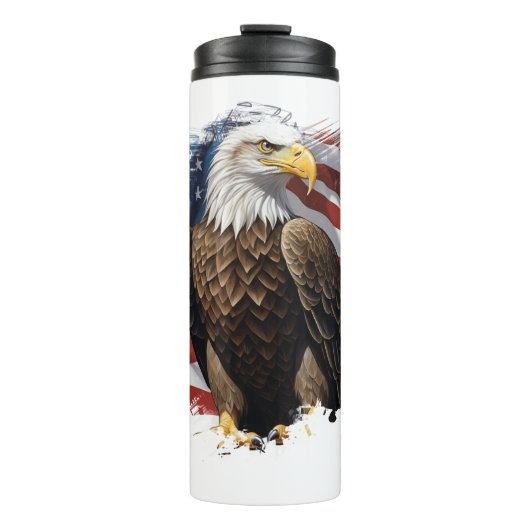 *~* AP16 Bald EAGLE Patriotic We The People Flag Thermosbecher (Vorderseite)