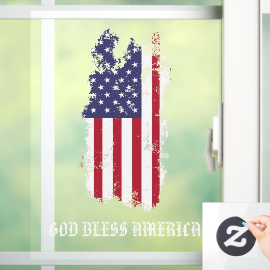 * AP16 Flag Grunge Patriotic God Bless USA Amerika Fensteraufkleber (Zuhause)