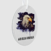 *~* AP16 Flag Patriotic EAGLE GOD BLESS AMERICA Ornament (Vorderseite)