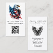 *~* AP16 - QR American Flag Bald Eagle Foto Visitenkarte (Vorne/Hinten)
