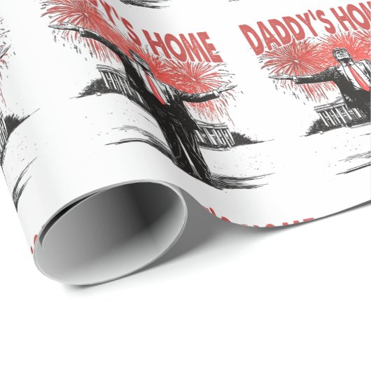 *~* AP16 Trump Daddy's Home MAGA White House Geschenkpapier (Rolleneckpunkt)