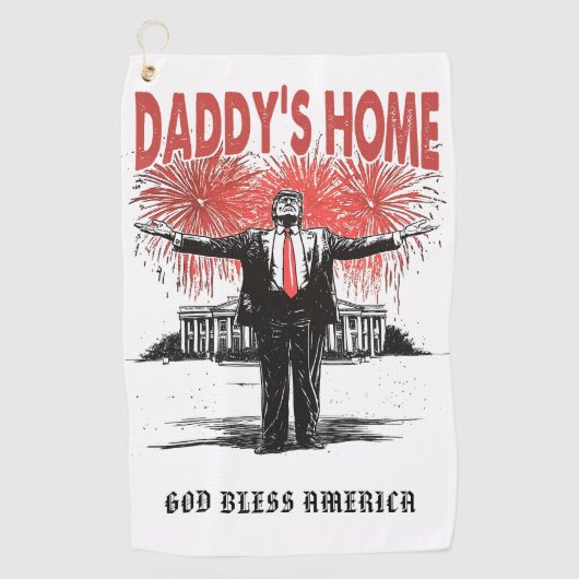*~* AP16 - Trump Daddy's Home - USA Golf Towel Golfhandtuch (Vorderseite)
