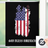 * AP16 USA Flag Grunge Patriotic God Bless America Fensteraufkleber (Zuhause)