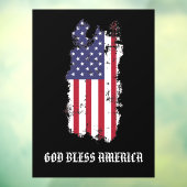 * AP16 USA Flag Grunge Patriotic God Bless America Fensteraufkleber (Blatt 3)