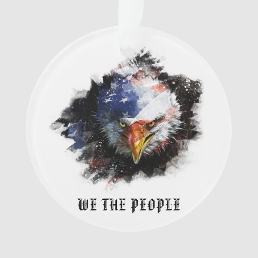 *~* AP16 WE THE PEOPLE USA Flag Patriotic EAGLE Ornament (Vorderseite)