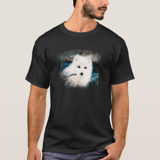 *~* AP18 Snow Fox White Fox Polar Arctic Men's T-Shirt (Vorderseite)