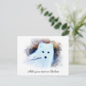*~* AP18 Trwig Snow Fox White Fox Arctic Polar Postkarte (Stehend Vorderseite)