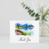 *~* AP19 QR Hochzeit Danke Mountain Nature Postkarte (Stehend Vorderseite)