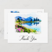 *~* AP19 QR Hochzeit Danke Mountain Nature Postkarte (Vorne/Hinten)