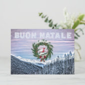 * AP20 BUON NATALE Italian Language Christmas Einladung (Stehend Vorderseite)