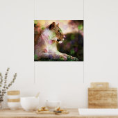 *~* AP23 Artistic RAINBOW Abstrakte LIONESS Art Poster (Küche)