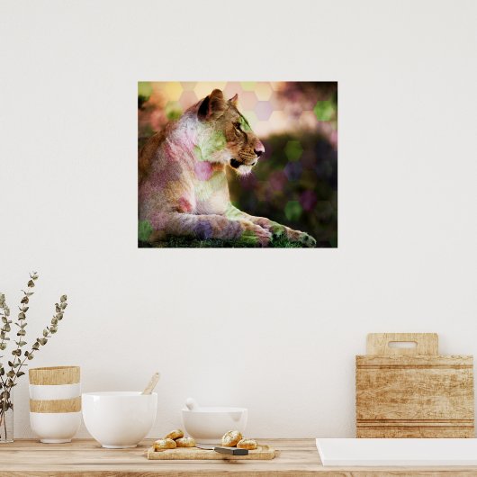 *~* AP23 Artistic RAINBOW Abstrakte LIONESS Art Poster (Küche)