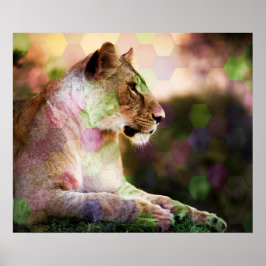 *~* AP23 Artistic RAINBOW Abstrakte LIONESS Art Poster
