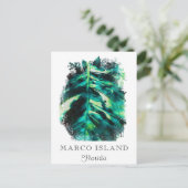 *~* AP25 Tropical Palm Leaf Travel personalisieren Postkarte (Stehend Vorderseite)