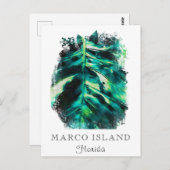 *~* AP25 Tropical Palm Leaf Travel personalisieren Postkarte (Vorne/Hinten)