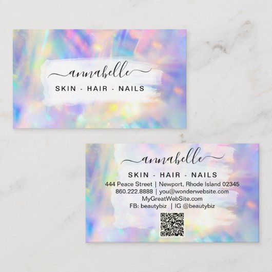 *~* AP26 OPAL Prism Rainbow QR . Crystal Ethereal Visitenkarte (Vorne/Hinten)