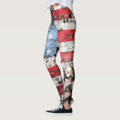 ~* AP27 Grunge USA Flag Leopard Glitzer Leggings (Links)