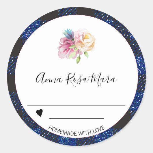 * AP30 Glitzer Buffalo Gingham Canning Homemade Runder Aufkleber (Vorderseite)