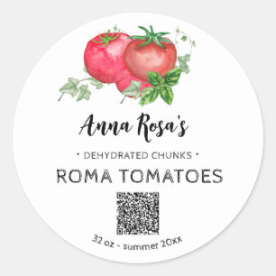 *~* AP30 QR-Logo für Tomaten/Paradeiser Runder Aufkleber