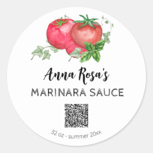 *~* AP30 Tomato Canning Jar QR Logo Runder Aufkleber
