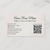 *~* AP32 Dusty Rose Stars Lotus Frau QR Mandala Visitenkarte (Rückseite)