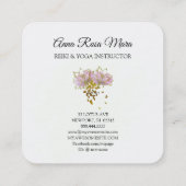 *~* AP32 Gold Pink Lotus Yoga Frauen Energie Quadratische Visitenkarte (Rückseite)