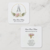 *~* AP32 Gold Pink Lotus Yoga Frauen Energie Quadratische Visitenkarte (Vorne/Hinten)