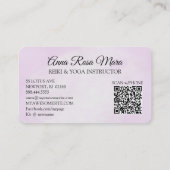 *~* AP32 Lavendel Pink Lotus Frau QR Mandala Visitenkarte (Rückseite)