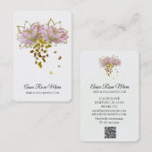 *~* AP32 Rosa Lotus Butterfly Blume Logo Zen QR Visitenkarte (Vorne/Hinten)