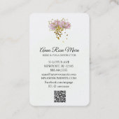 *~* AP32 Rosa Lotus Butterfly Blume Logo Zen QR Visitenkarte (Rückseite)
