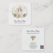 *~* AP32 Rosa Lotus Yoga Frau QR Logo Quadratische Visitenkarte (Vorne/Hinten)
