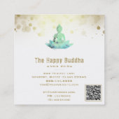 *~* AP33 Buddha QR Botanical Lotus Aqua Quadratische Visitenkarte (Rückseite)