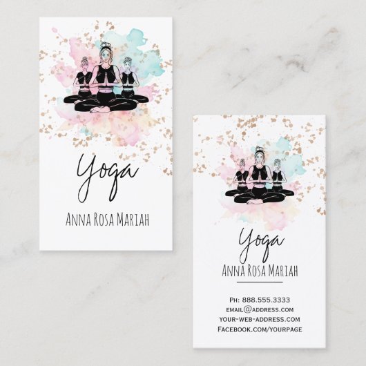 *~* AP33 Yoga Klasse Rainbow Chakra Spiritual Visitenkarte (Vorne/Hinten)