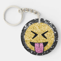 *~* AP40 Happy QR Tongue Mouth Emoji Glitzer