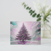 *~* AP44 Abstraktes Winter Weihnachtsbaum FOTO Feiertagspostkarte (Stehend Vorderseite)