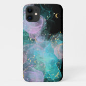*~* AP46 Pastel Gold Glitter Abstract Ink  Case-Mate iPhone Hülle (Rückseite)