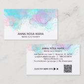 *~* AP46 Pastel Gold Glitzer Abstrakt Tinte LOGO Q Visitenkarte (Vorne/Hinten)