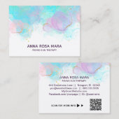 *~** AP46 Pastel Gold Glitzer Abstrakt Tinte QR Lo Visitenkarte (Vorne/Hinten)