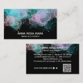 *~* AP46 Pastel Gold Glitzer QR Abstrakt Tinte LOG Visitenkarte (Vorne/Hinten)