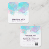 *~* AP46 Pastel QR Gold Glitzer Abstrakt Tinte LOG Quadratische Visitenkarte (Vorne/Hinten)