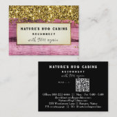 *~* AP49 Glitzer Rustikal gestörtes Holz QR Visitenkarte (Vorne/Hinten)
