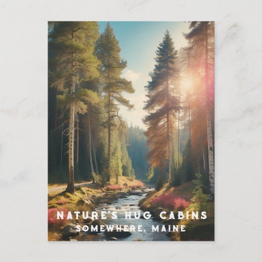 *~* AP49 Maine Forest Woods Stream Vacation Postkarte (Vorderseite)